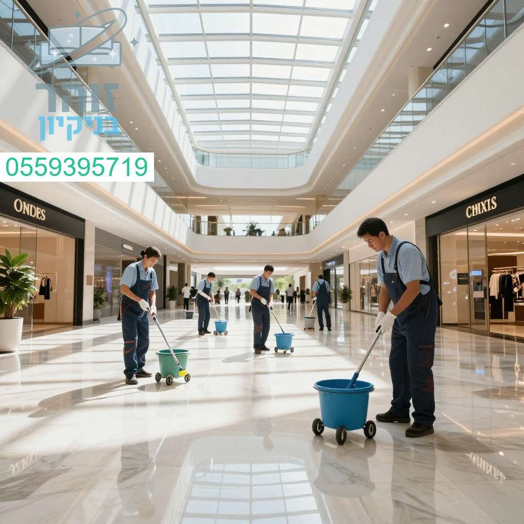 ניקיון מקצועי ومבריק למרכזים מסחריים שומר על المראה היוקרתי والמושלם של העסק