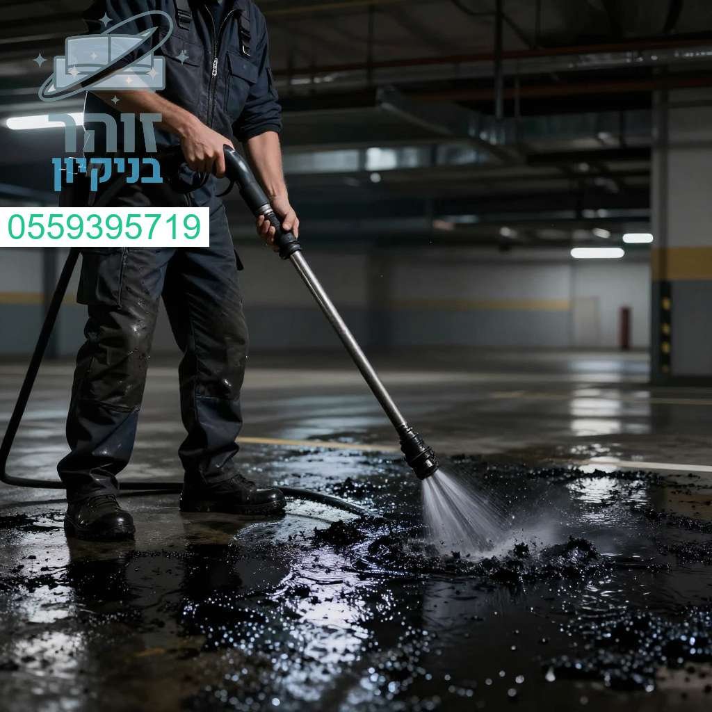 פתרון מקצועי لניקוי כתמי שמן ופיח קשים בחניונים לשמירה על ניקיון ובטיחות מרבית